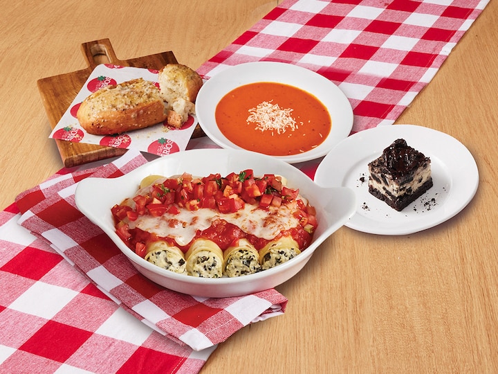 Marios 3 Course Feast!  Five Cheese Cannelloni