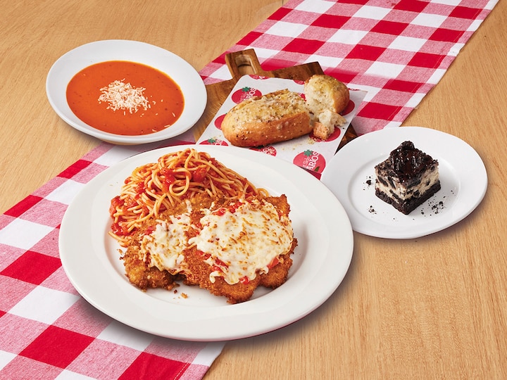 Marios 3 Course Feast!  Marios Chicken Parmigiana
